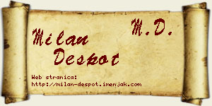 Milan Despot vizit kartica